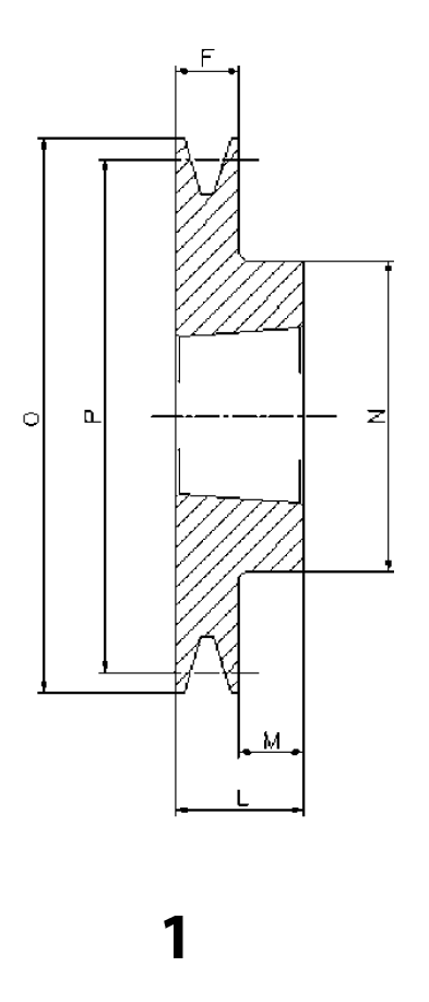 Клиновые шкивы тапербуш, форма 1