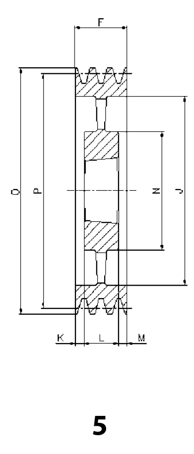 Клиновые шкивы тапербуш, форма 5